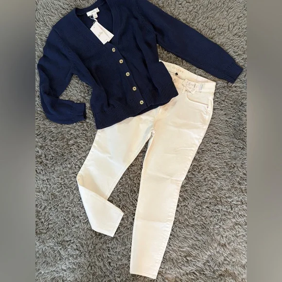 NWT WHBM White Jeans The Skinny High Waist Ankle SZ 10 - Picture 2 of 9